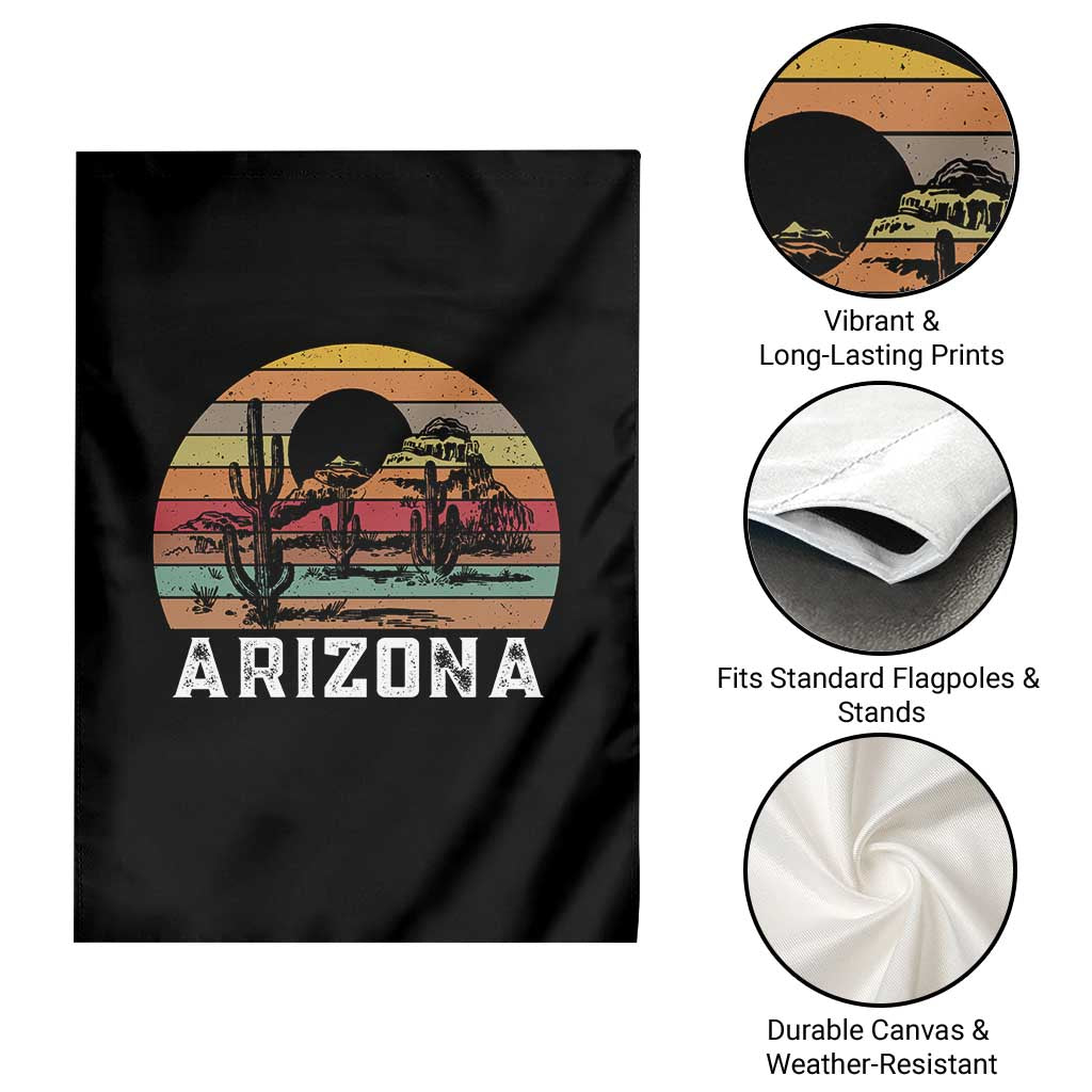 Arizona Garden Flag Retro Desert Landscape Cactus Lover Gift - Wonder Print Shop