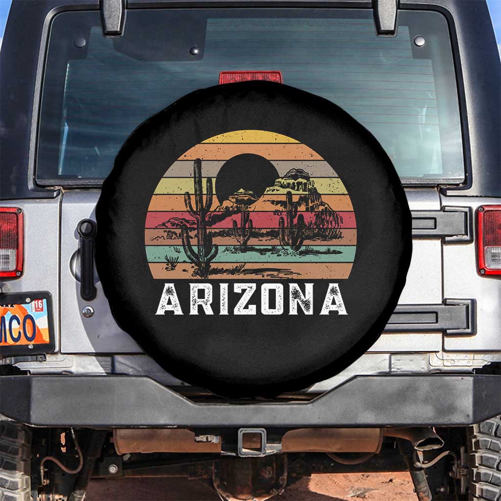 Arizona Spare Tire Cover Retro Desert Landscape Cactus Lover Gift - Wonder Print Shop