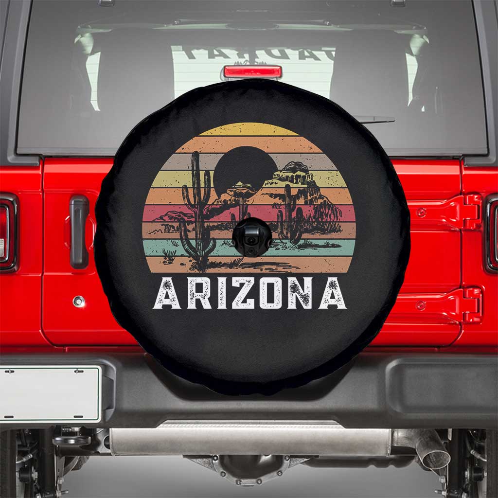 Arizona Spare Tire Cover Retro Desert Landscape Cactus Lover Gift - Wonder Print Shop