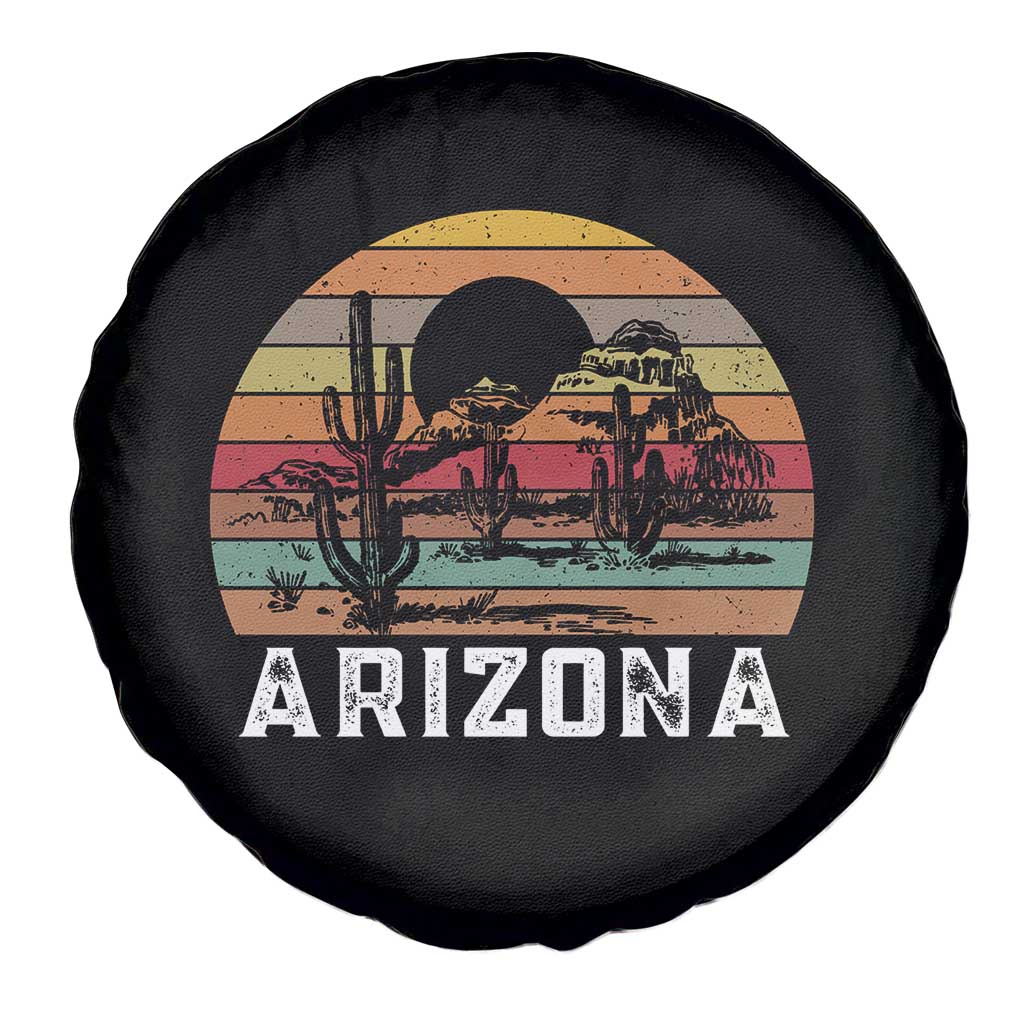 Arizona Spare Tire Cover Retro Desert Landscape Cactus Lover Gift - Wonder Print Shop