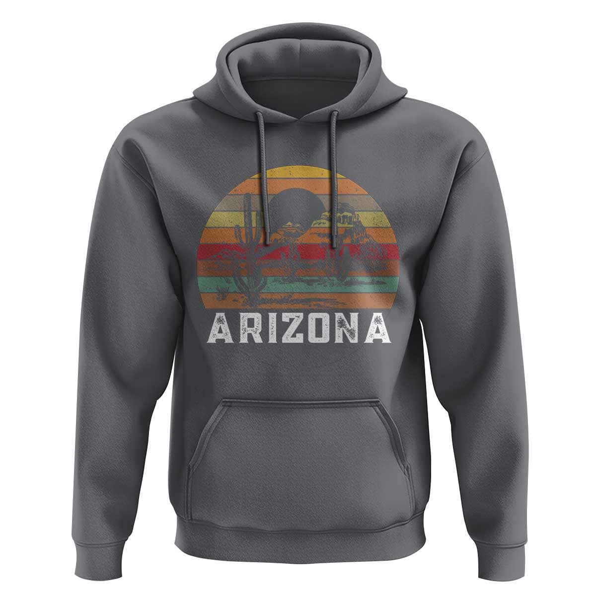 Arizona Hoodie Retro Desert Landscape Cactus Lover Gift - Wonder Print Shop