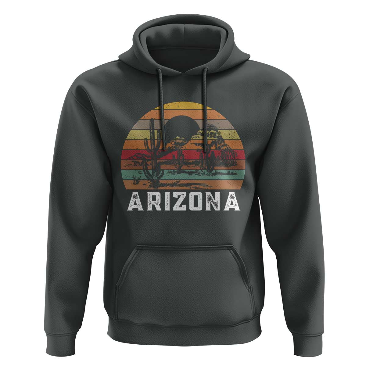 Arizona Hoodie Retro Desert Landscape Cactus Lover Gift - Wonder Print Shop