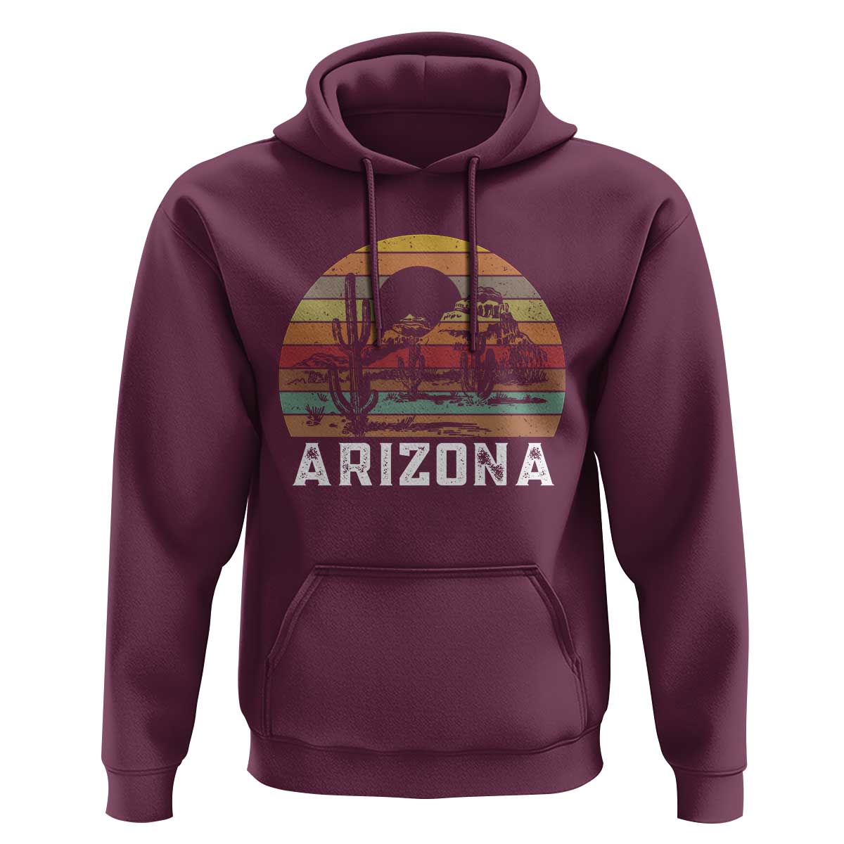 Arizona Hoodie Retro Desert Landscape Cactus Lover Gift - Wonder Print Shop