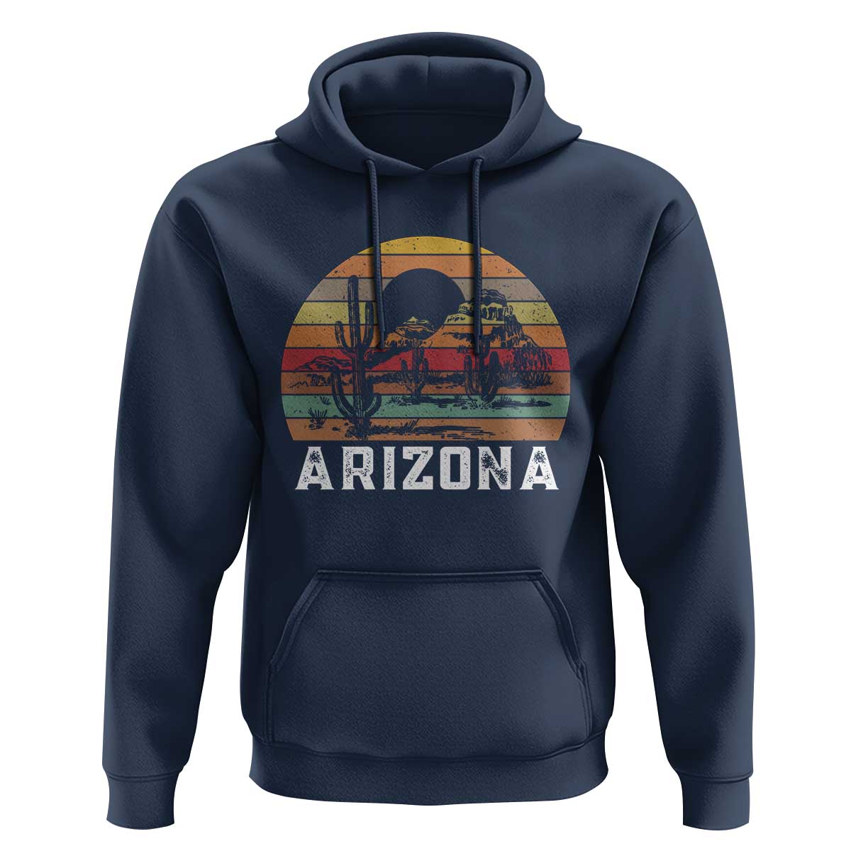 Arizona Hoodie Retro Desert Landscape Cactus Lover Gift - Wonder Print Shop