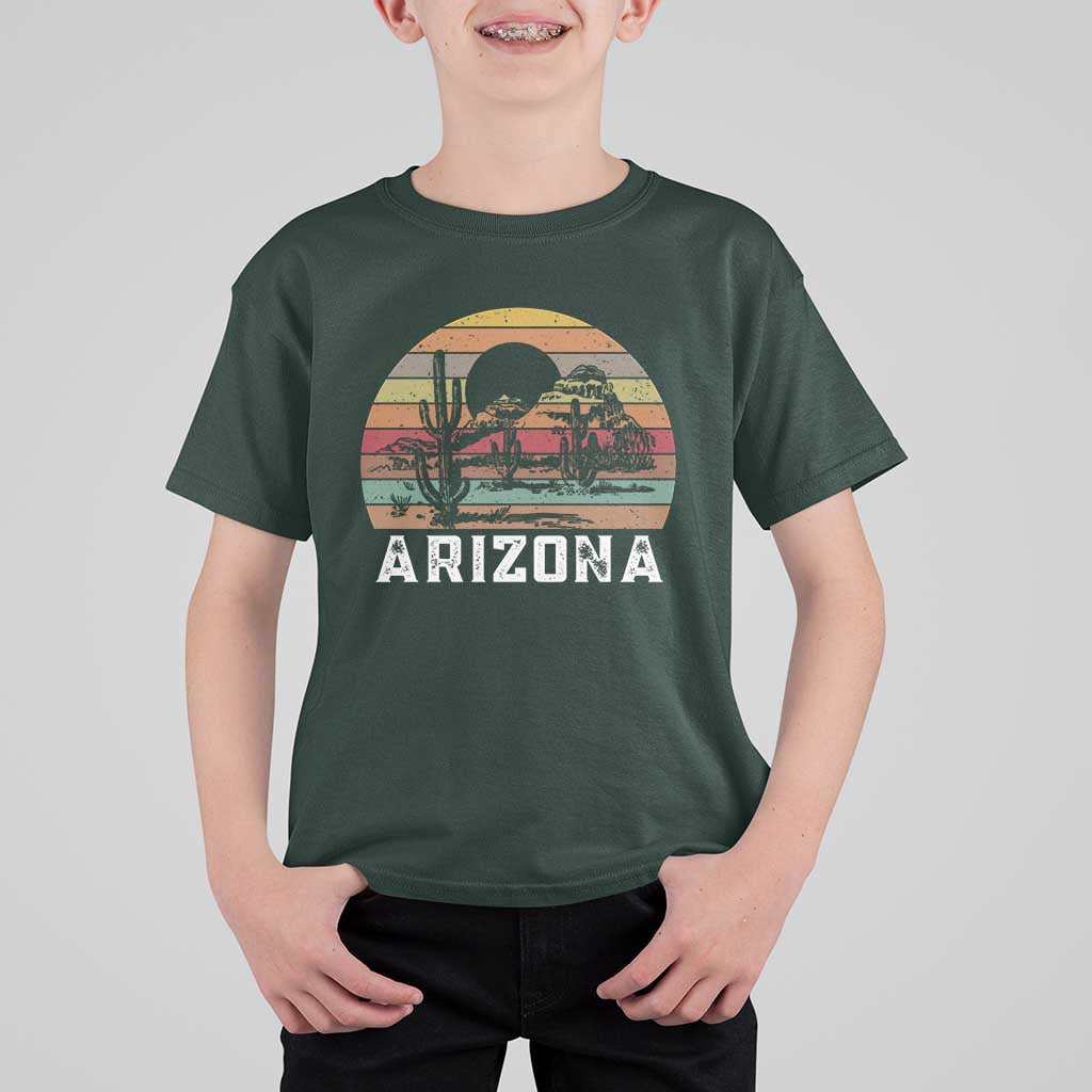 Arizona T Shirt For Kid Retro Desert Landscape Cactus Lover Gift - Wonder Print Shop