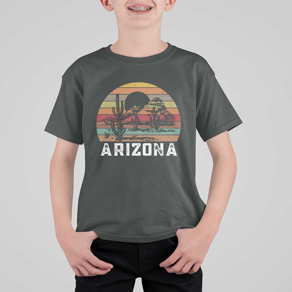 Arizona T Shirt For Kid Retro Desert Landscape Cactus Lover Gift - Wonder Print Shop