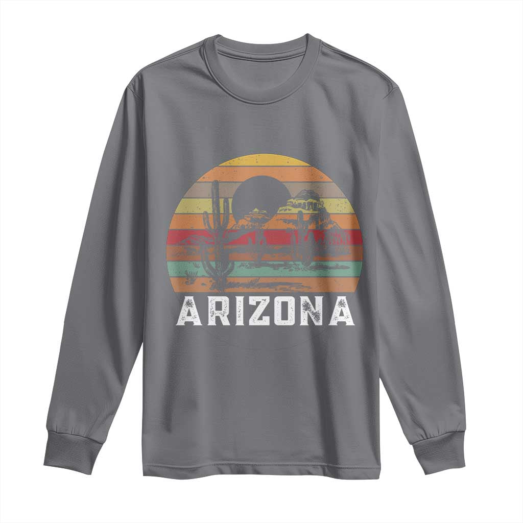 Arizona Long Sleeve Shirt Retro Desert Landscape Cactus Lover Gift - Wonder Print Shop
