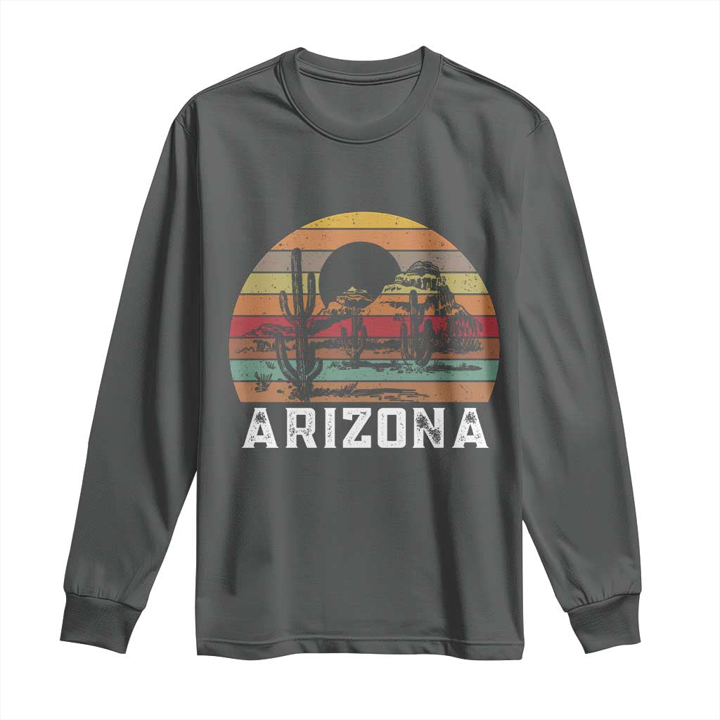 Arizona Long Sleeve Shirt Retro Desert Landscape Cactus Lover Gift - Wonder Print Shop