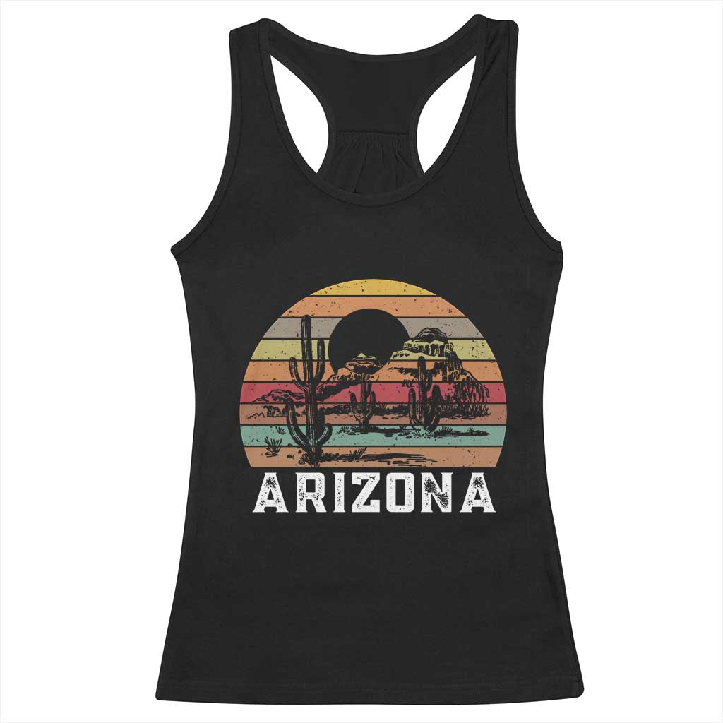 Arizona Racerback Tank Top Retro Desert Landscape Cactus Lover Gift - Wonder Print Shop