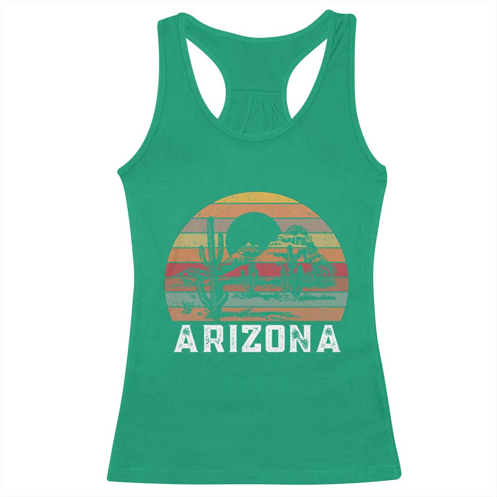 Arizona Racerback Tank Top Retro Desert Landscape Cactus Lover Gift - Wonder Print Shop