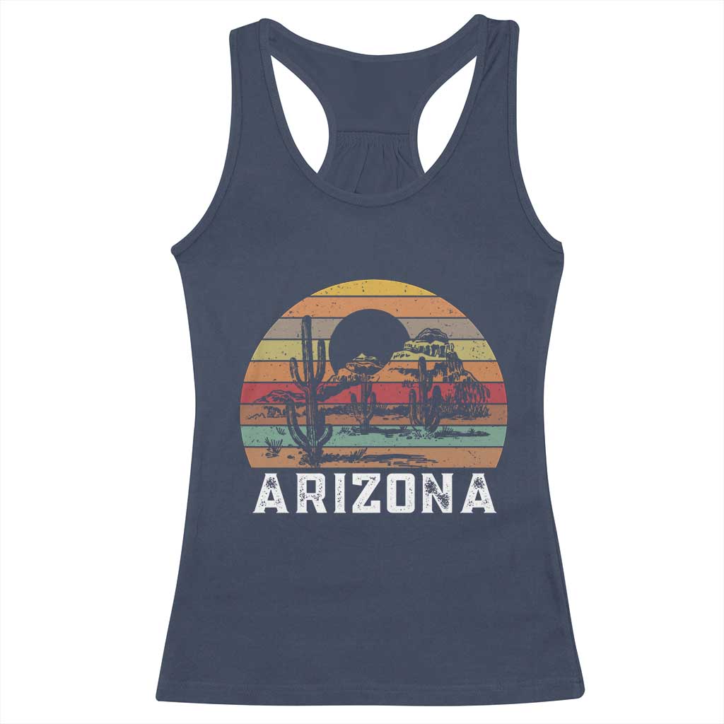 Arizona Racerback Tank Top Retro Desert Landscape Cactus Lover Gift - Wonder Print Shop
