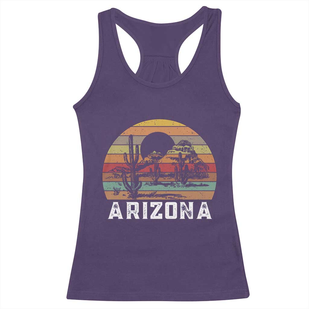 Arizona Racerback Tank Top Retro Desert Landscape Cactus Lover Gift - Wonder Print Shop