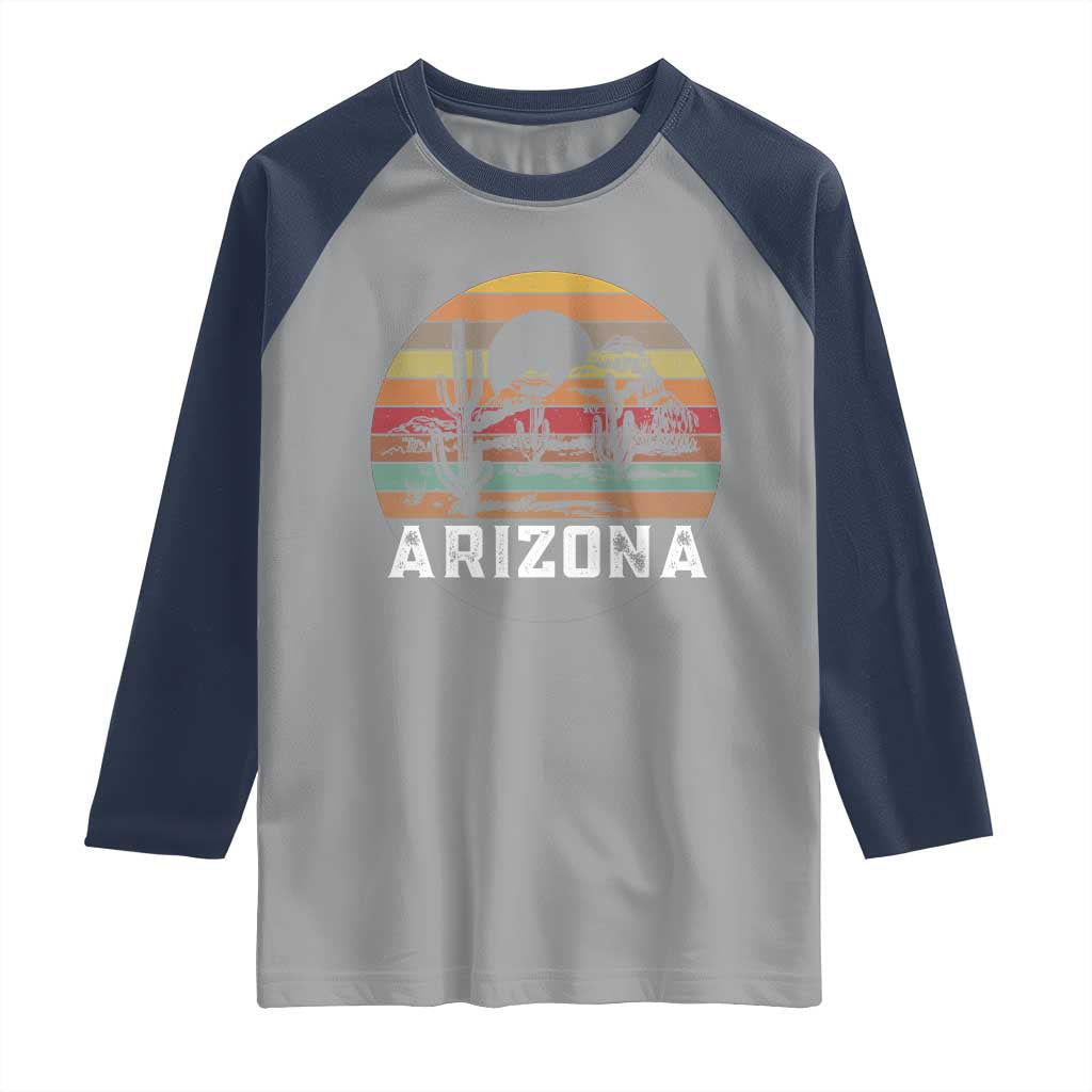 Arizona Raglan Shirt Retro Desert Landscape Cactus Lover Gift - Wonder Print Shop
