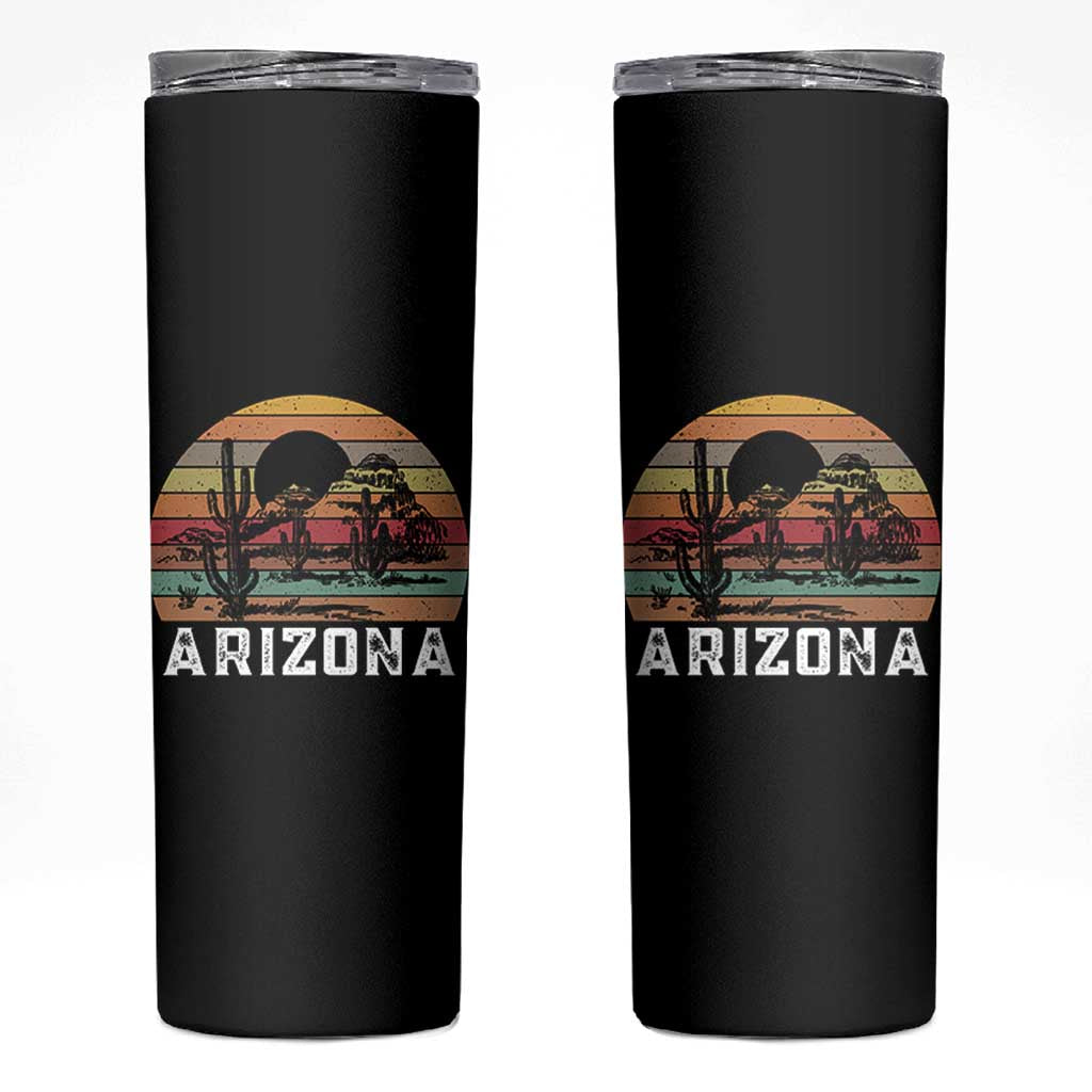 Arizona Skinny Tumbler Retro Desert Landscape Cactus Lover Gift - Wonder Print Shop