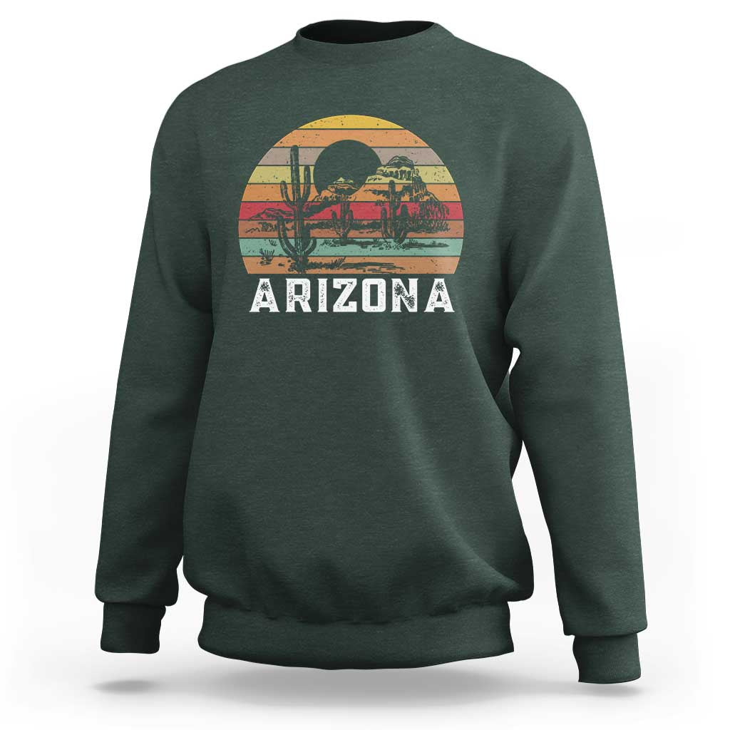 Arizona Sweatshirt Retro Desert Landscape Cactus Lover Gift - Wonder Print Shop