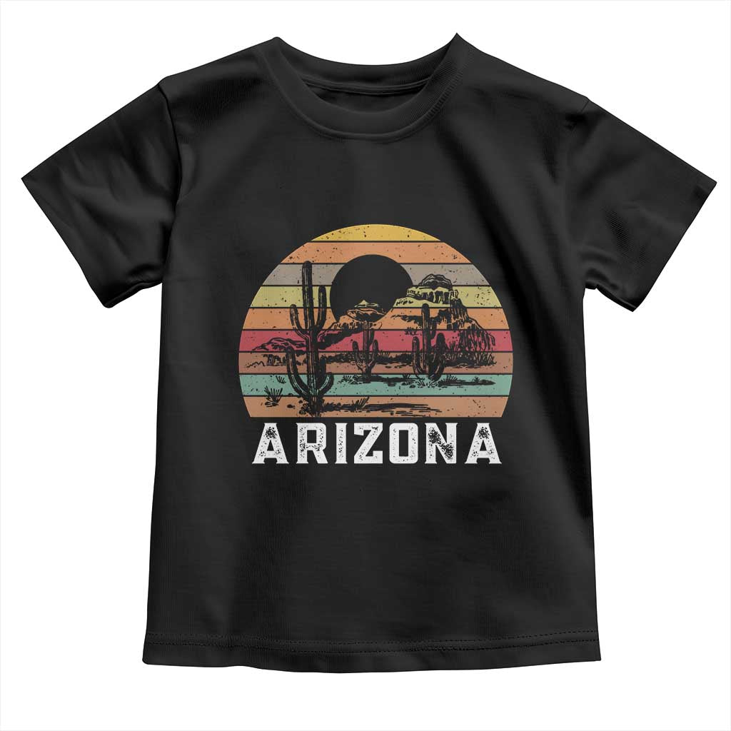Arizona Toddler T Shirt Retro Desert Landscape Cactus Lover Gift - Wonder Print Shop