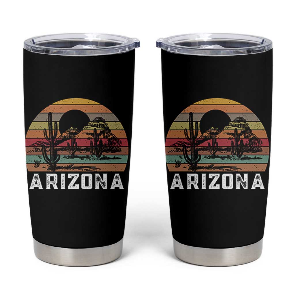 Arizona Tumbler Cup Retro Desert Landscape Cactus Lover Gift - Wonder Print Shop