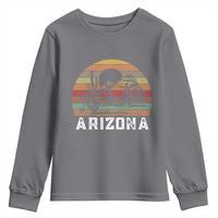 Arizona Youth Sweatshirt Retro Desert Landscape Cactus Lover Gift - Wonder Print Shop