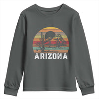 Arizona Youth Sweatshirt Retro Desert Landscape Cactus Lover Gift - Wonder Print Shop