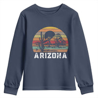 Arizona Youth Sweatshirt Retro Desert Landscape Cactus Lover Gift - Wonder Print Shop