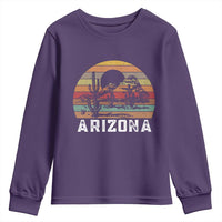Arizona Youth Sweatshirt Retro Desert Landscape Cactus Lover Gift - Wonder Print Shop
