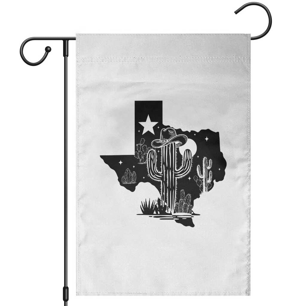 Western Pride Gift Garden Flag Cactus Texas Map With Cowboy Hat - Wonder Print Shop