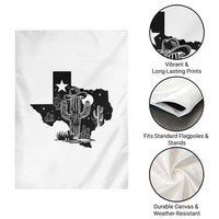 Western Pride Gift Garden Flag Cactus Texas Map With Cowboy Hat - Wonder Print Shop