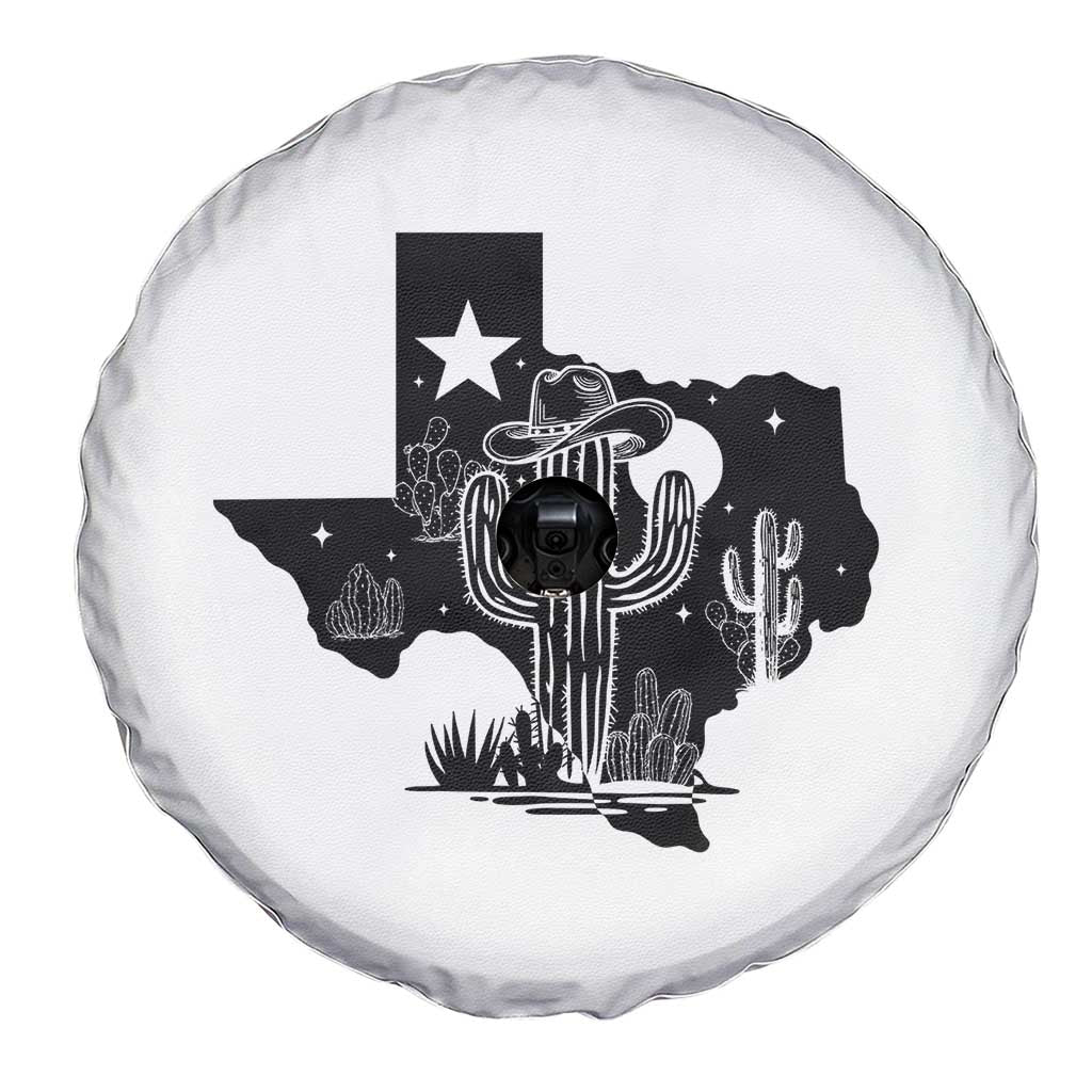 Western Pride Gift Spare Tire Cover Cactus Texas Map With Cowboy Hat - Wonder Print Shop