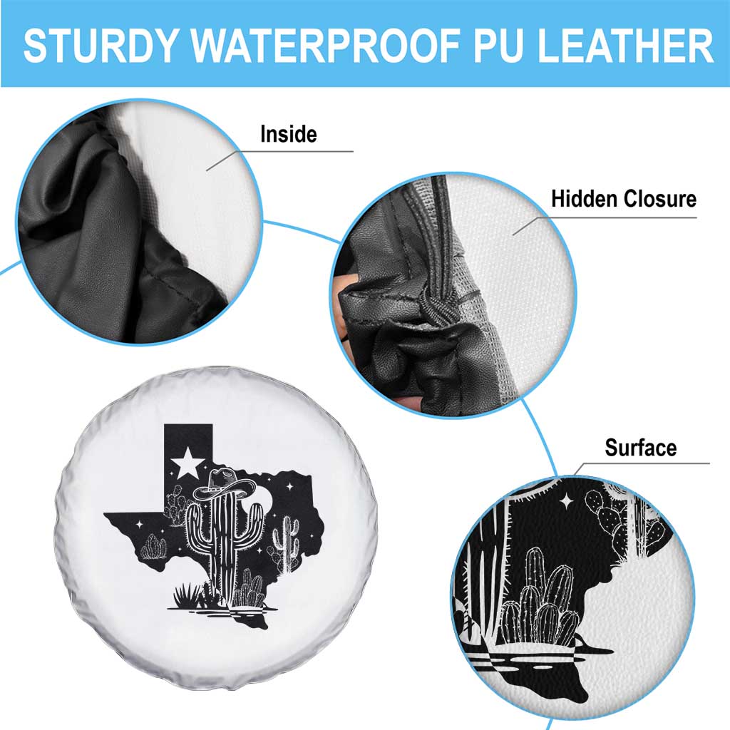 Western Pride Gift Spare Tire Cover Cactus Texas Map With Cowboy Hat - Wonder Print Shop