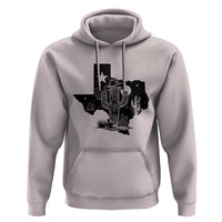 Western Pride Gift Hoodie Cactus Texas Map With Cowboy Hat - Wonder Print Shop