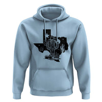 Western Pride Gift Hoodie Cactus Texas Map With Cowboy Hat - Wonder Print Shop