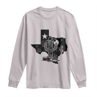 Western Pride Gift Long Sleeve Shirt Cactus Texas Map With Cowboy Hat - Wonder Print Shop