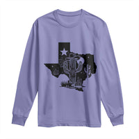 Western Pride Gift Long Sleeve Shirt Cactus Texas Map With Cowboy Hat - Wonder Print Shop