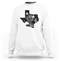 Western Pride Gift Sweatshirt Cactus Texas Map With Cowboy Hat - Wonder Print Shop