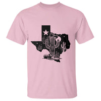 Western Pride Gift T Shirt Cactus Texas Map With Cowboy Hat - Wonder Print Shop