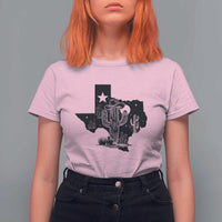 Western Pride Gift T Shirt For Women Cactus Texas Map With Cowboy Hat - Wonder Print Shop