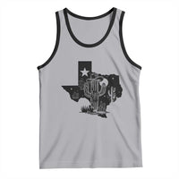 Western Pride Gift Tank Top Cactus Texas Map With Cowboy Hat - Wonder Print Shop
