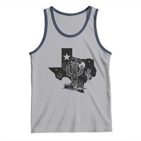 Western Pride Gift Tank Top Cactus Texas Map With Cowboy Hat - Wonder Print Shop