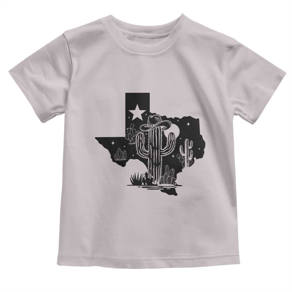 Western Pride Gift Toddler T Shirt Cactus Texas Map With Cowboy Hat - Wonder Print Shop