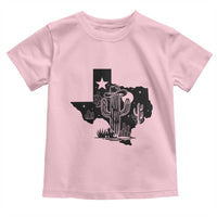 Western Pride Gift Toddler T Shirt Cactus Texas Map With Cowboy Hat - Wonder Print Shop