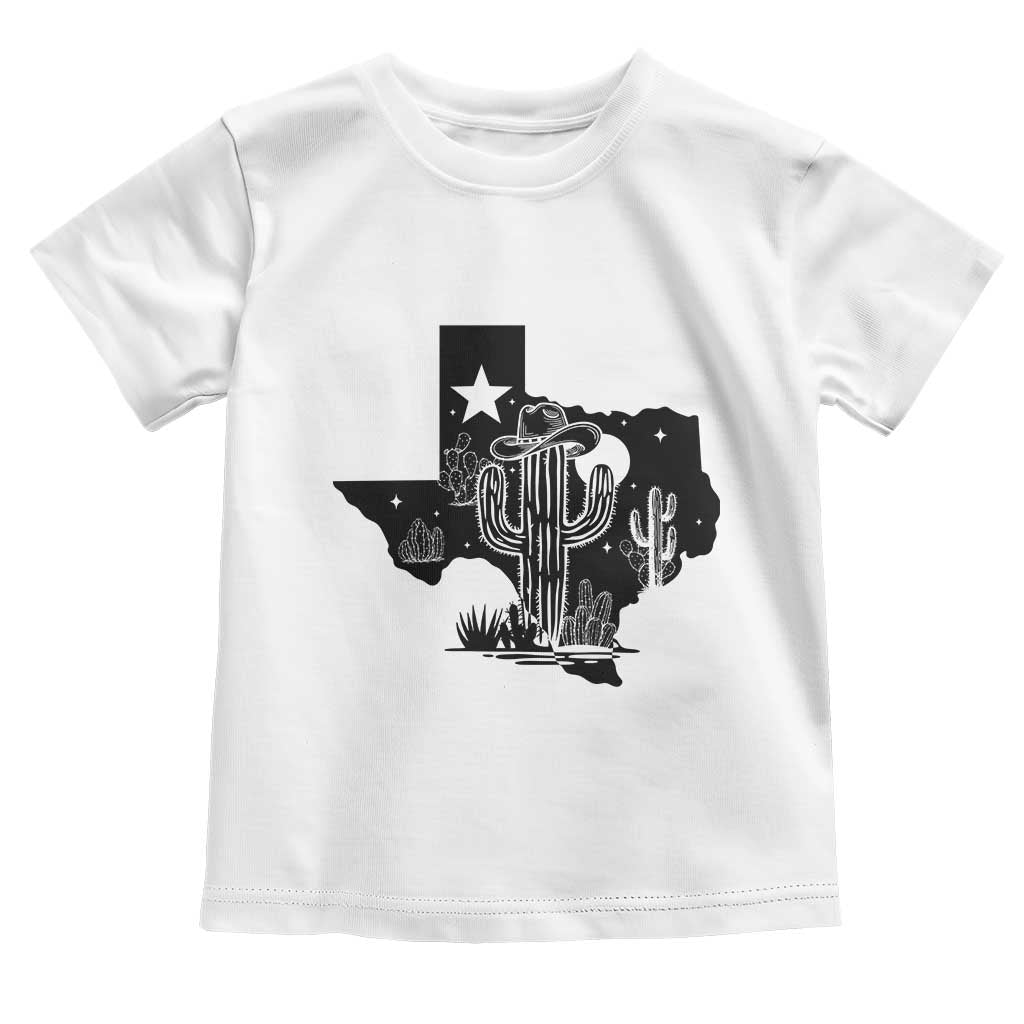 Western Pride Gift Toddler T Shirt Cactus Texas Map With Cowboy Hat - Wonder Print Shop