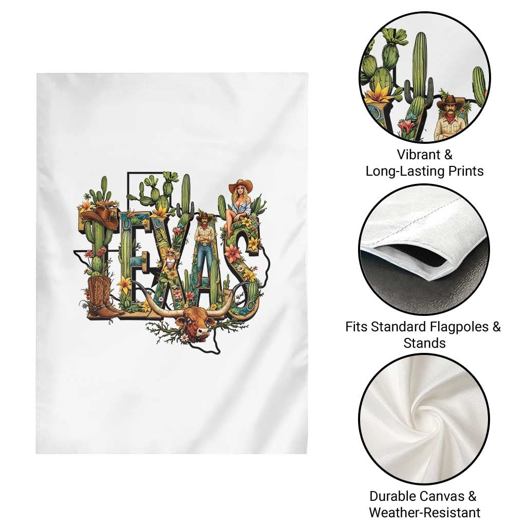 Texas Cowboy And Cowgirl Garden Flag Vintage Cactus Gift Idea - Wonder Print Shop