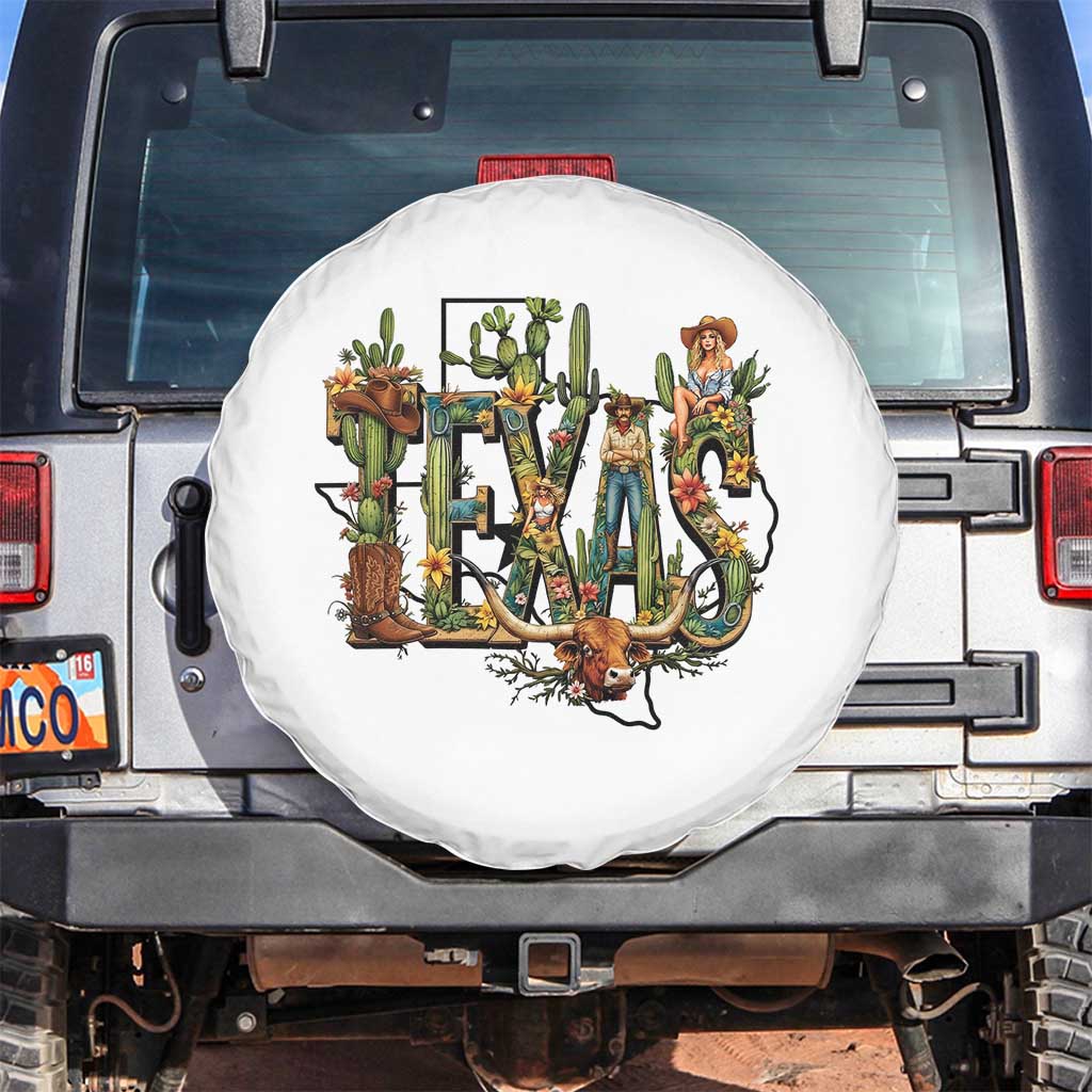 Texas Cowboy And Cowgirl Spare Tire Cover Vintage Cactus Gift Idea - Wonder Print Shop