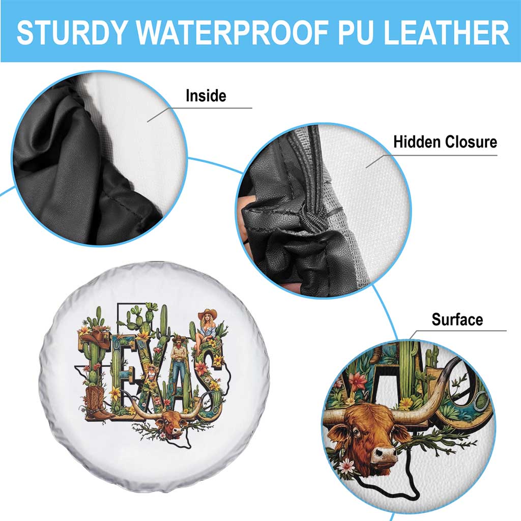 Texas Cowboy And Cowgirl Spare Tire Cover Vintage Cactus Gift Idea - Wonder Print Shop