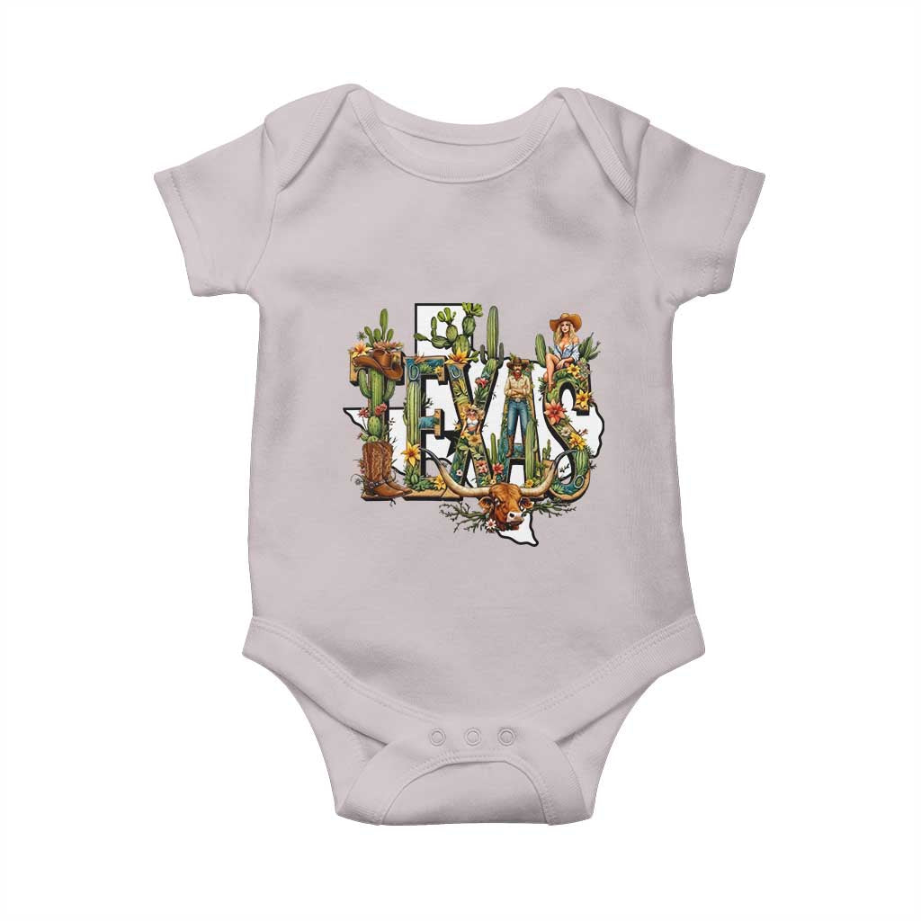 Texas Cowboy And Cowgirl Baby Onesie Vintage Cactus Gift Idea - Wonder Print Shop