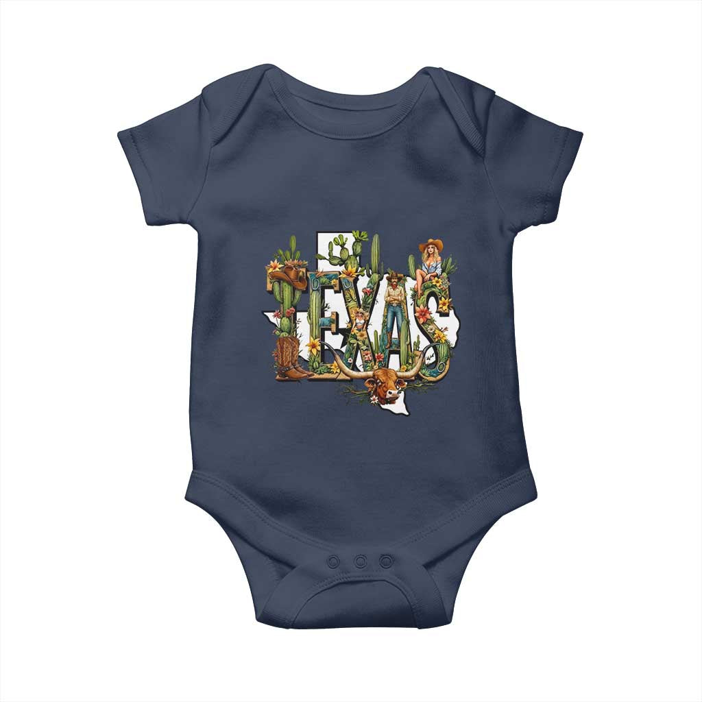 Texas Cowboy And Cowgirl Baby Onesie Vintage Cactus Gift Idea - Wonder Print Shop