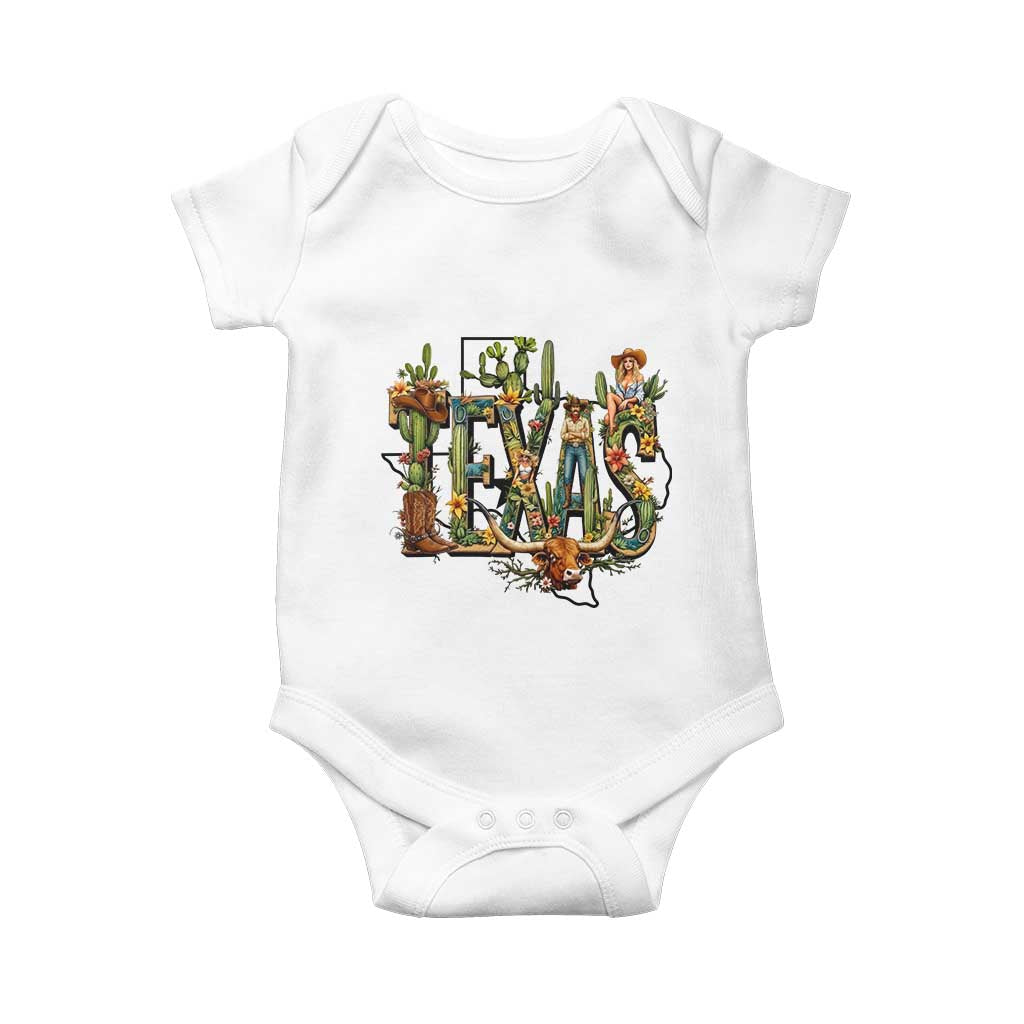 Texas Cowboy And Cowgirl Baby Onesie Vintage Cactus Gift Idea - Wonder Print Shop