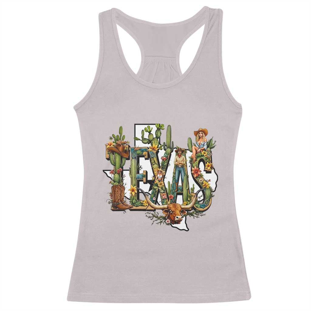 Texas Cowboy And Cowgirl Racerback Tank Top Vintage Cactus Gift Idea - Wonder Print Shop