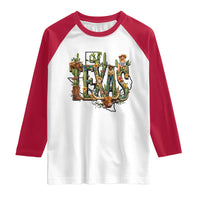 Texas Cowboy And Cowgirl Raglan Shirt Vintage Cactus Gift Idea - Wonder Print Shop