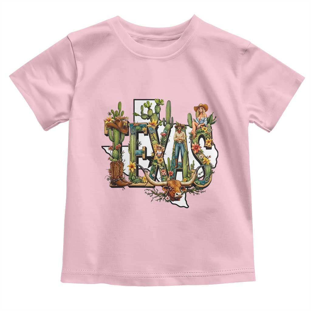 Texas Cowboy And Cowgirl Toddler T Shirt Vintage Cactus Gift Idea - Wonder Print Shop